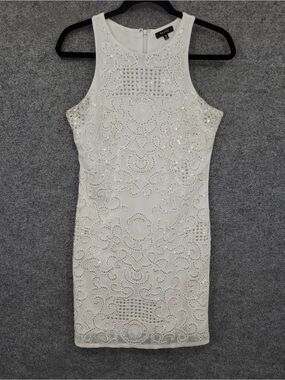 Verty White Embellished Mini Dress